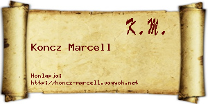Koncz Marcell névjegykártya